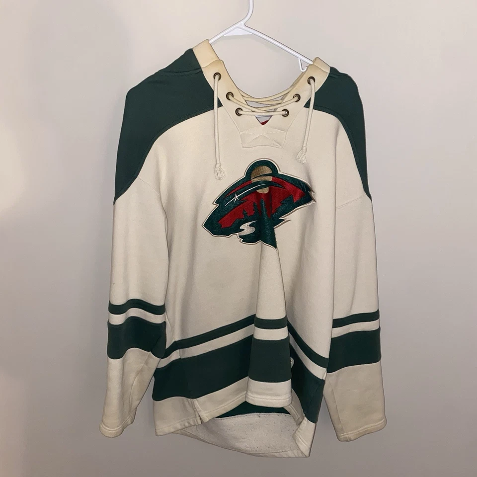 Minnesota Wild sudadera con capucha para hombre grande blanca usada Foto 1 de 1