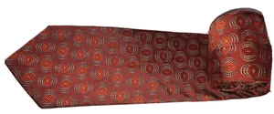 Robert Talbott Best Of Class 100% Silk Necktie Red Circles Ovals Tie - Picture 1 of 3
