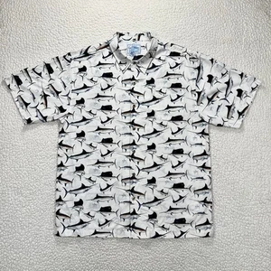 Guy Harvey AFTCO Men’s 2XL Button Up Shirt Marlin Sailfish Fishing Ocean Print - Picture 1 of 8