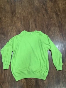 MALO Cashmere Sport Men's 100% Cashmere Crewneck Sweater Neon Green - Picture 1 of 7