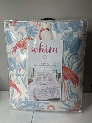 Martha Stewart Whim 2 штуки Twin/Twin XL комфортный набор Flamingo Lagoon двусторонний - Изображение 1 из 4