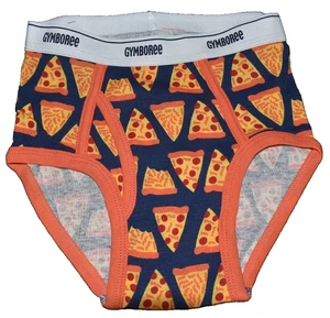 F7 !WOW! 2017 NWOT Gymboree Boys Size XS 4 PIZZA Cotton Briefs Underwear - Picture 1 of 1