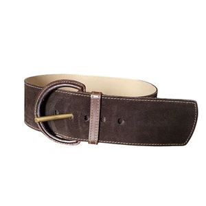 Banana Republic Choco Brown Suede Wide Waist Belt size small made in Italy - Picture 1 of 5