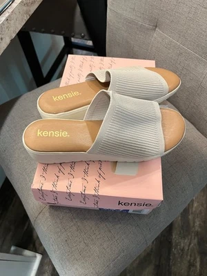 Sandalias sin cordones Kensie Ellie de punto blanco roto para mujer talla 7 pre-amadas sin caja Foto 1 de 2