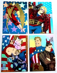 1993 The Creators Universe All American Family Holographic Complete 4 Card Set - Picture 1 of 6