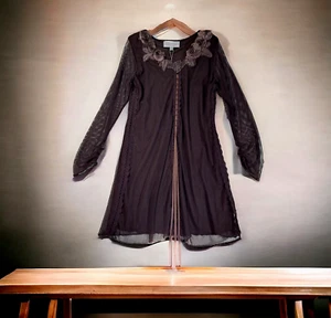 Pretty Angel Womens Dark Brown Tunic Netted Layer Lined Size Small - Picture 1 of 11