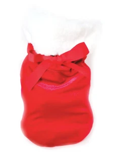 Bath & Body Works RED CHRISTMAS CANDLE SACK VELVET FAUX FUR HOLDER STOCKING - Picture 1 of 6