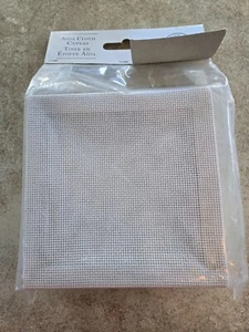 Loops & Threads Aida Cloth Canvas on 6" x 6" x 3/4" Picture Frame 14Ct White - Picture 1 of 3