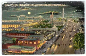 Postal de Steeplechase Park de Night Coney Island de Nueva York de 1910 - Imagen 1 de 2