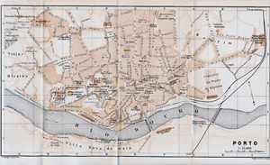 Porto 1900 mapa ciudad orig + guía francés (8 p) Villar Bicalho Bomfim Alfandega - Picture 1 of 1