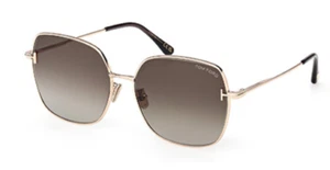 Tom Ford FT1250 28F Gradient Brown/ Shiny Rose Gold Women's Sunglasses - Picture 1 of 4