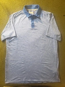 KJUS Luca Polo Shirt Mens LARGE 54 Regular Short Sleeve Blue Golf Performance - Picture 1 of 9