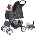 Foldable Pet Stroller, Cat/Dog Stroller with 4 Wheel, Pet Travel Carrier Strolli
