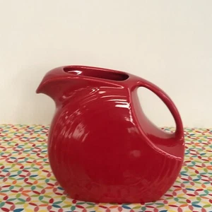 Fiestaware Scarlet Large Disc Pitcher Fiesta Red Water Pitcher - Picture 1 of 5