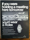 1967 ROLEX CHRONOMETER ADVERTISING AD - IF YOU WERE HOLDING A MEETING HERE...