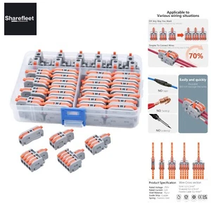 XALXMAW 62 Stück Kabelverbinder, DIY Kombinierbare Kompakt Klemme, 0.2-4mm² L... - Bild 1 von 7