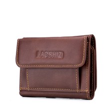 Men's Leather Trifold Wallet Vintage RFID Blocking Card Holder Slim Purse Pocket