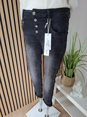 ❤️  Jewelly wie Karostar Baggy Jeans Hose 34 - 42 mit Pailletten  JP26202 - Bild 1 von 4