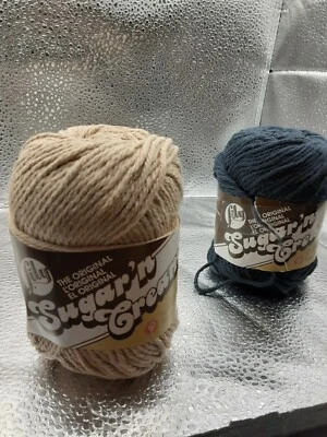 NUEVO lote 2 Lily Sugar & Cream 4 capas de hilo de algodón de peso peorrado - negro más yute Foto 1 de 4