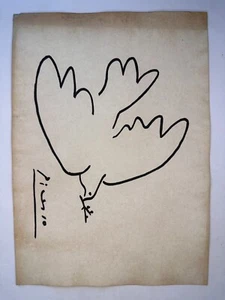 Pablo Picasso COA art painting original drawing vintage paper signed stamped - Picture 1 of 3