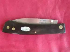 Coltello pieghevole vintage Dick Atkinson personalizzato fatto a mano, intarsio abalone - Foto 1 di 8