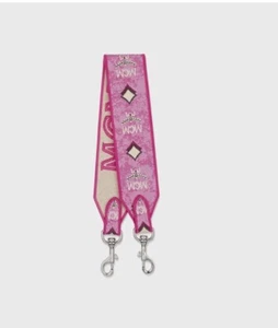 MCM Aren Shoulder Strap In Vintage Monogram Jacquard Pink NEW - Picture 1 of 1