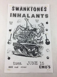 Swanktones - Inhalants - June 15 Emo's Austin TX Concert Poster 11 x 17 - Picture 1 of 1