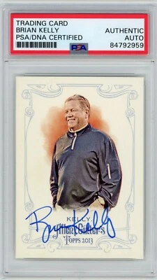 2013 Topps Allen & Ginter Brian Kelly SIGNED #131 Card LSU Tigers PSA Autograph - Image 1 of 2