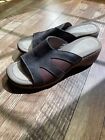 Merrell 43216 Sundial Slide Fudge Brown Leather Air Cushion Sandals  sz 7