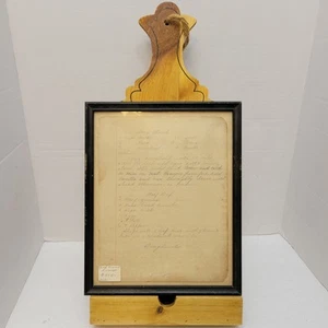 Vintage Picture Frame Neat Cursive Handwritten Recipe Beef Loaf Corn Starch - Picture 1 of 8