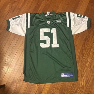 VTG Reebok Authentic NFL New York Jets Jonathan Vilma #51 Home Jersey Sewn Sz L - Picture 1 of 9