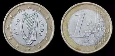 2002 IRELAND 1 EURO, Eire Celtic Harp Bimetallic Coin. #338 - Image 1 of 3