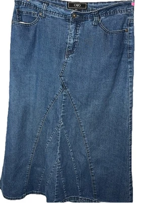 Maxi falda vaquera para mujer Cato talla 10 línea A longitud 32,5” caderas 42” cintura 34” LEER Foto 1 de 4