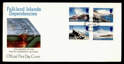 DR WHO 1984 FALKLAND ISLANDS SOUTH GEORGIA FDC VOLCANO CACHET COMBO M61464 - Image 1 of 2