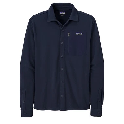 Patagonia Micro D Button Fleece Shirt Mens XL Blue Zipper Chest Pocket Warm Soft - Image 1 of 4