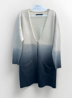 Cárdigan Suéter Gudrun Sjoden 100% Lana Ombré Mujeres M Bolsillos Lagenlook Artístico Foto 1 de 4