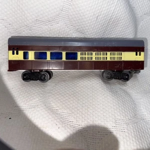 !!RARE!!VINTAGE! Passenger train car from a train set. Yellow, brown 7 " long' - Picture 1 of 18