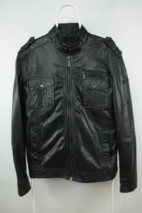 Strellson Burnett Goat Nappa Waxy Black Leather Jacket Men's L / 52 - Picture 1 of 12