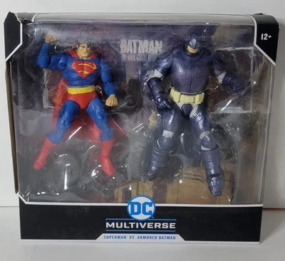 McFarlane Dark Knight Returns SUPERMAN VS ARMORED BATMAN 2 Pack Figures DAMAGE  - Image 1 of 4