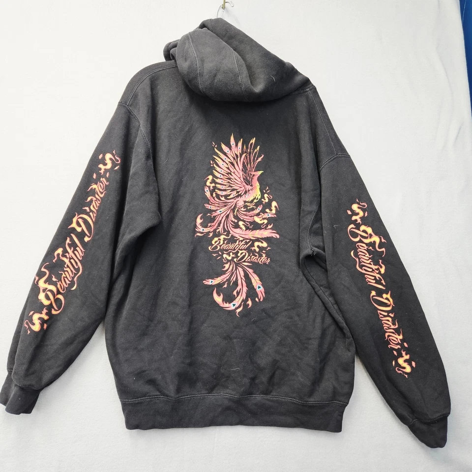 Hermosa sudadera con capucha Disaster Fire Phoenix Flames para mujer C1X XL negra Foto 1 de 4