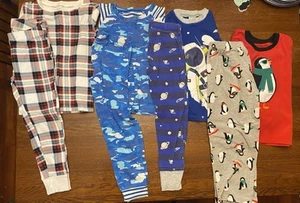 Lot of 4 Pajamas - Boys Hatley Mini Boden Old Navy Carters 5T 6 Camo Plaid EUC - Picture 1 of 9