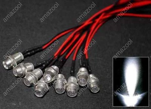 10pz x 5mm LED pre cablato con supporto 12V 20cm supporto pre cablato LED bianco chiaro - Foto 1 di 1