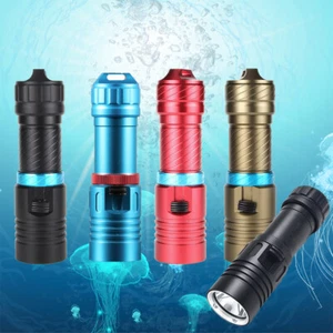 Led Scuba Diving Flashlight Torch Underwater 50M Waterproof Light Portable - Picture 1 of 17