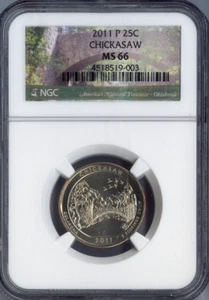 2011 Chickasaw Quarter NGC MS66 Quality - Bild 1 von 2