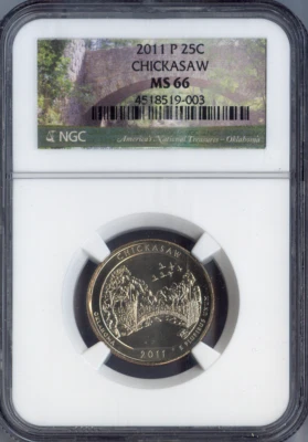 2011 Chickasaw Quarter NGC MS66 Quality - Image 1 of 2