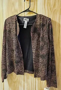 Giacca cardigan JBS Ltd Med scintillante metallico nero marrone multicolore metallizzata nuova con etichette - Foto 1 di 13