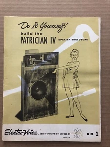 Vintage PATRICIAN IV Speaker Enclosure Electro-Voice Do It Yourself Catalog KD1 - Picture 1 of 11