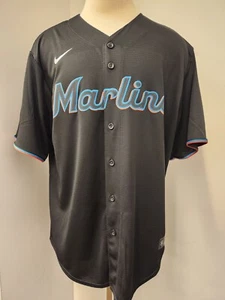 Nike MLB Miami Marlins Alternate Black Jersey - Picture 1 of 2