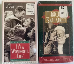 2 Sealed VHS Its a Wonderful Life & Miracle On 34th Street 1993 Brand New K-Mart - Picture 1 of 2