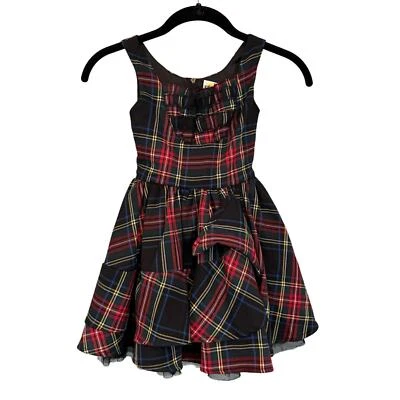 Harajuku Mini Target Dress Kids Girls XS 4/5 Black Red Tartan Plaid Christmas - Image 1 of 4